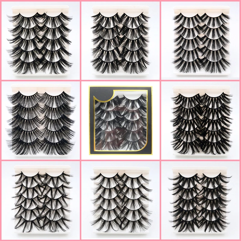 5 Pairs 25MM Mink Lashes False EyelashesThick Long/ Natural/Eye Lashes Wispy Makeup Beauty Extension Tools faux cils naturel 5 pairs 3d mink hair long false eyelashes extension tools wispy cross lashes beauty makeup tools natural