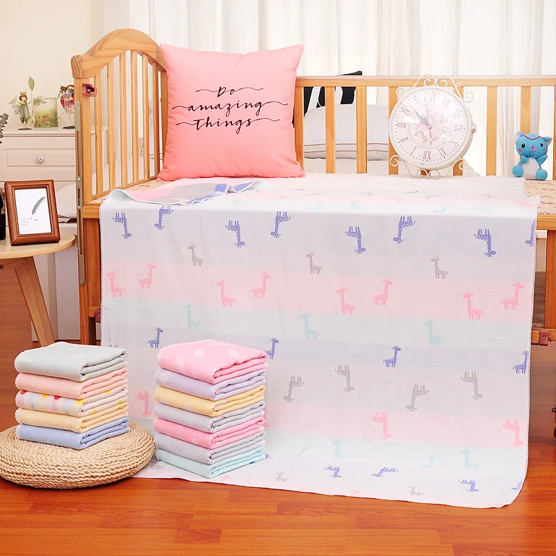 

Kindergarten Children's Quilt Double Layer Pure Cotton Gauze Towel Blanket Cotton Single Person Towel Blanket Infant Baby Blanke
