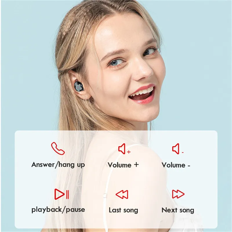 Беспроводные Bluetooth наушники TWS Bluetooth 5,0 наушники с сенсорным управлением беспроводные наушники 3000 мАч зарядный чехол для IOS Android