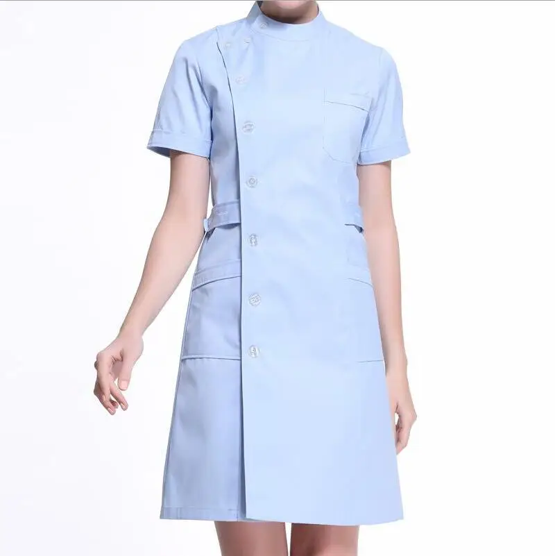 blue short sleeve WICCON Новая модная рабочая одежда униформа одежда косметолога комбинезоны салон красоты Рабочая одежда медсестры униформа аптека Рабочая одежда - Цвет: blue short sleeve