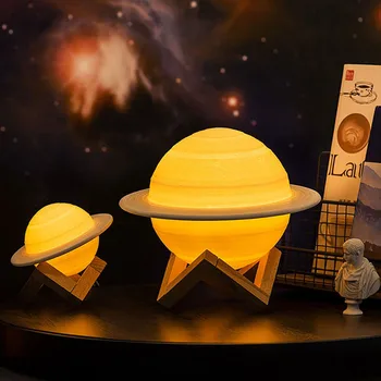 3D Print Saturn Lamp Kinderen Bedlampje Usb Led Nachtlampje 16 Kleuren Met Afstandsbediening Touch Control Moon lamp 3D Print Saturn Lamp Kinderen Bedlampje Usb Led Nachtlampje 16 Kleuren Met Afstandsbediening Touch Control Moon lamp