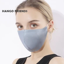 Hango máscara de seda de amoreira com filtro de bolso máscara protetora reutilizável lavável tecido máscara de pano feminino impresso tampões de boca