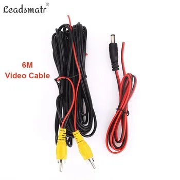 

6m RCA Video Cable with Detection Wire + Power Wires Cables For Car Rear View Backup Camera/Car Multimedia Monitor