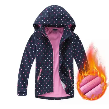 

Girls Polar Fleece Jacket Spring/Autumn Waterproof Windproof Kids Hooded Windbreaker Coat For Girl 98-164 CM Outerwear Cyf742