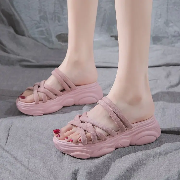 

Korean-style Harajuku Ulzzang Slip Shoes Double Purpose Simple Sandals Bear Flat Versatile Rome Sandals