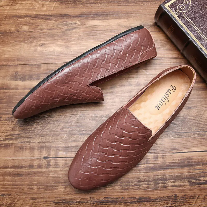 

2020 Autumn Stylish Men Loafers Black Brown Genuine Leather Print Hand Painted Monk Strap Men's Dress Shoes Wedding Party *2021