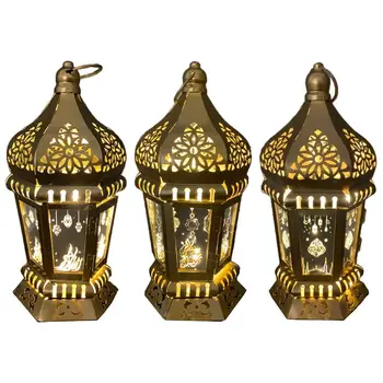 

1Set Iron Ramadan Decorative Light Hanging Candle Lantern for Home Room Gifts A0NA