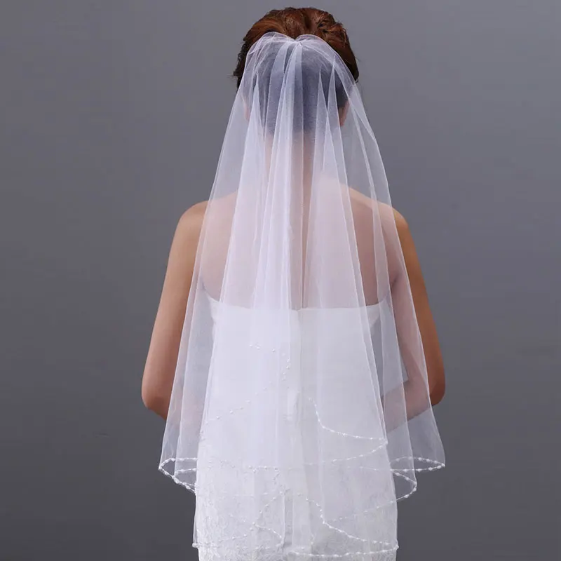Tanpell Beading Wedding Veils Elbow LengthTulle Wedding Veil Tanpell Beading Wedding Veils Elbow LengthTulle Wedding Veil