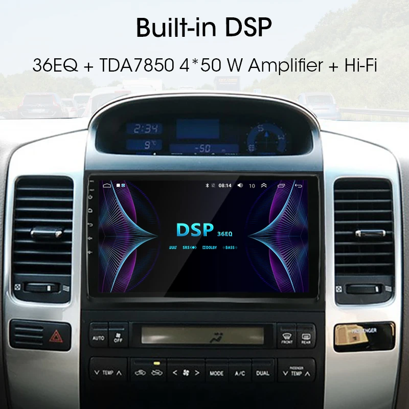 Cheap Vtopek Android Radio Multimedia player for Toyota Prado 2004-2009 Land Cruiser Navigation GPS stereo 4G Network WIFI DSP 1