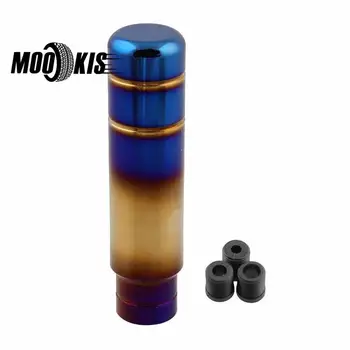 

Car modified accessories grilled blue gear head aluminum gear lever long handle car modified grilled blue gear head