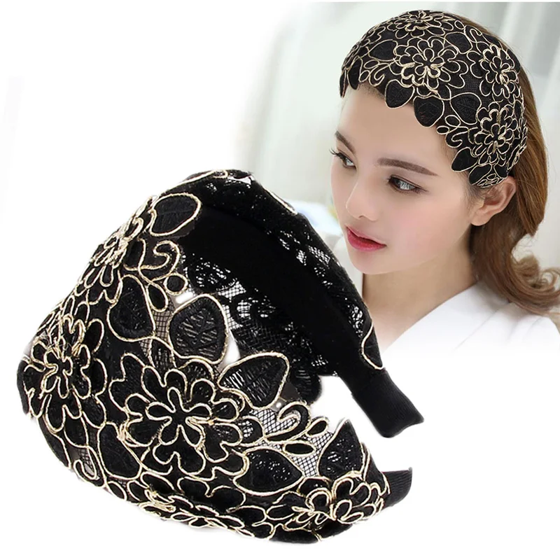 JINJIAN South Korean headwear wide-brimmed white hair hairband card slip headband clip wash hair band hair accessories - Цвет: Темно-серый