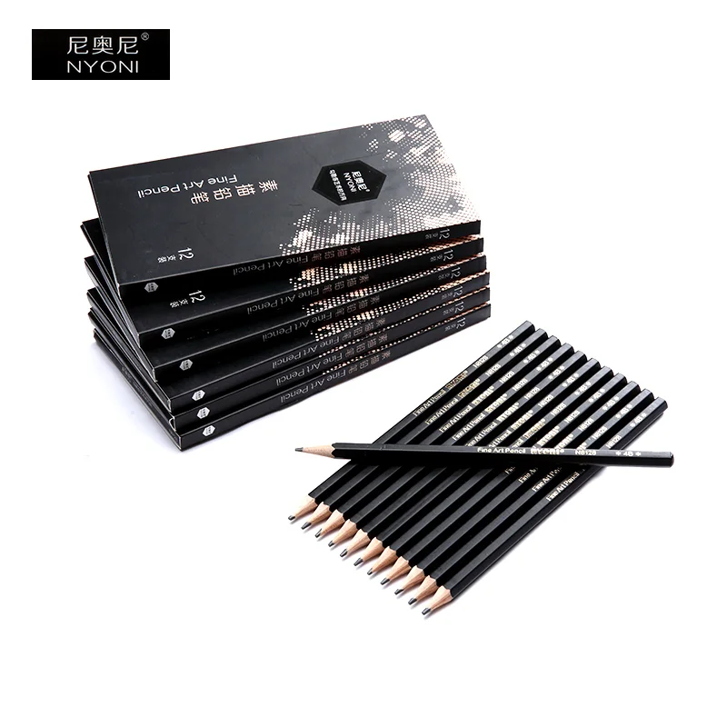 Карандаш для эскизов NYONI N8128 12 шт./компл. шестигранный HB2B4B6B8B14B профессиональный