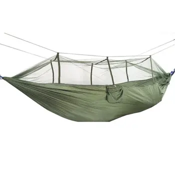 

Outdoor indoor bedroom double mosquito net hammock Parachute fabric Comfortable Durable Backpacking Camping