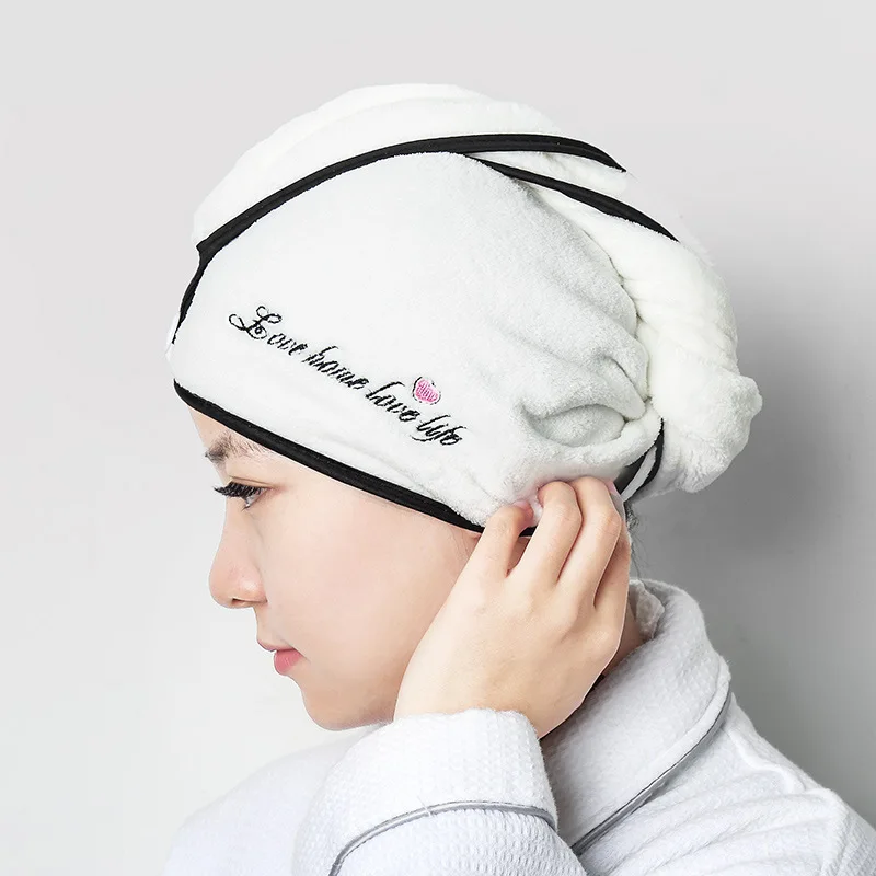 Dry Hair Cap Female Cute Absorbent Thickening Quick drying Caps Baotou