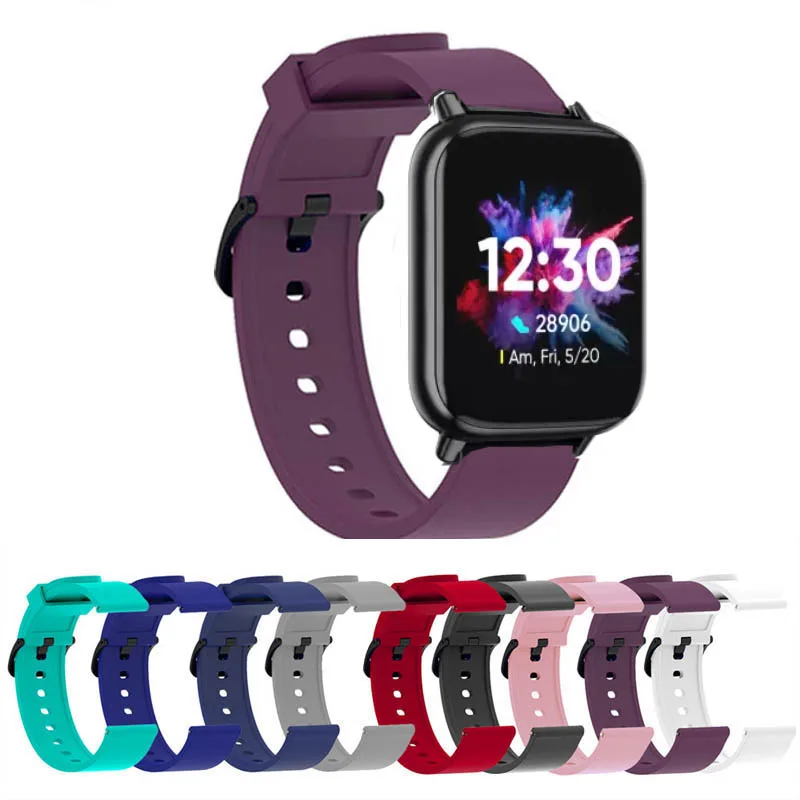 

Silicone 20mm Strap For DIZO Watch 2/Realme Watch Sport Replacement Watchband For Dizo Watch 2 by realme TechLife Bracelet Belt
