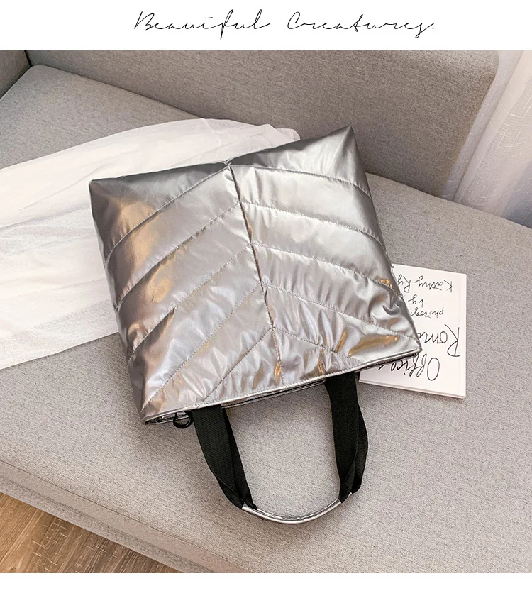 Новая женская сумка, перьевая сумка, новая зима, космические сумки, пуховая сумка с хлопковой подкладкой, сумка-тоут, женская сумка-мессенджер