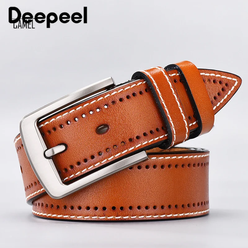 Мужской ремень из коровьей кожи Deepeel1pc 3 8*110 125 см металлическая пряжка украшение в