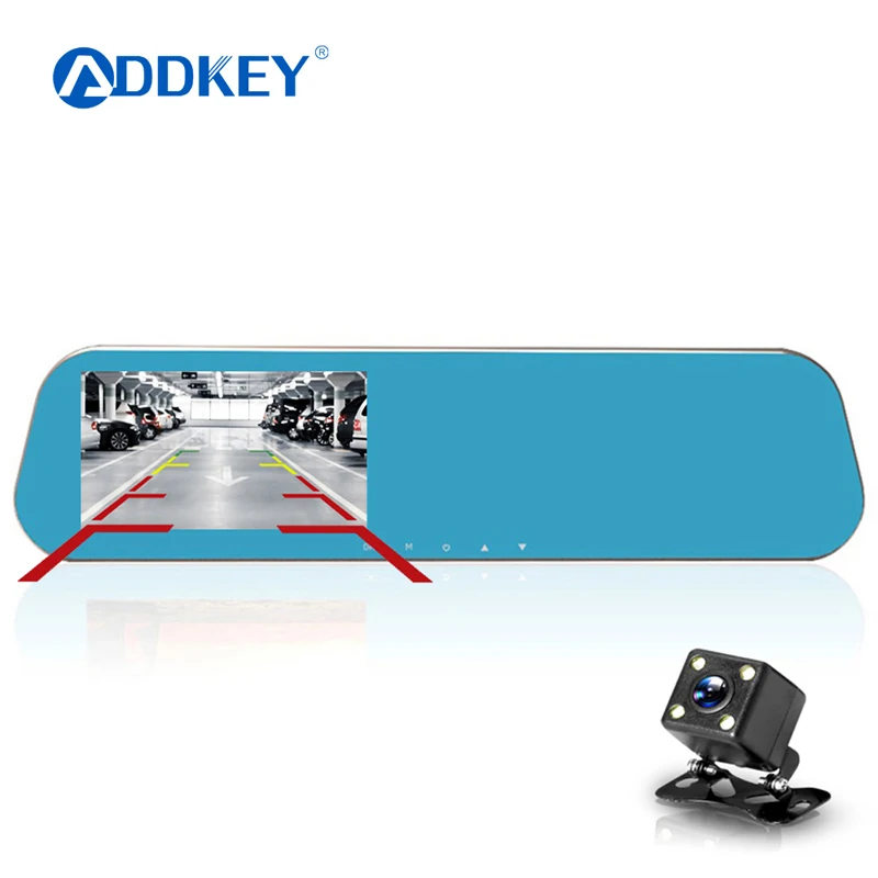 ADDKEY новейший Автомобильный видеорегистратор с камерой заднего вида двойным