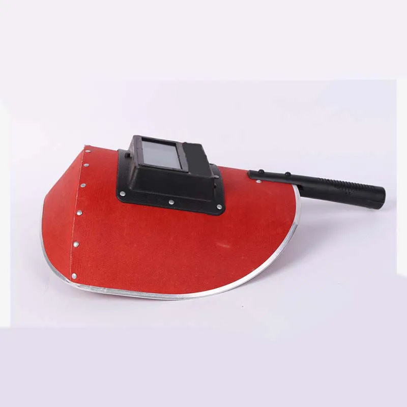 

Red steel paper hand-held welding mask anti-splash protective mask