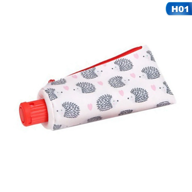 Toothpaste Pencil Case School Unicorn Cat PencilCases For Boy Girl Stationery Student Banana Zipper Pen Box Leather PencilBag - Цвет: H01