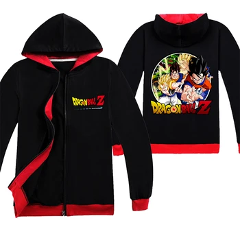 

2020 Autumn Dragon Ball Printing Girls Coat Boys Casual Long Sleeve Jacket Kids Fashion Zipper Hoodies Children Clothes Clothing