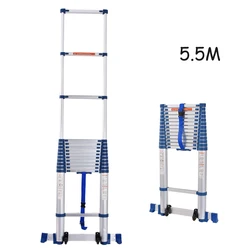 Échelle droite épaissie simple face en alliage d'aluminium, échelle d'extension de ménage Portable à 14 étapes, 5.5M JJS511 