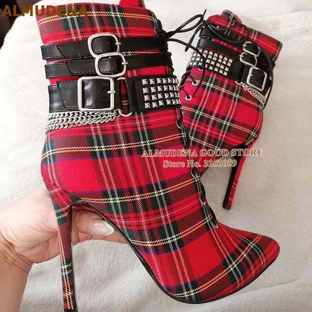 plaid booties