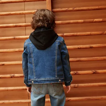 

Autumn new boy lapel denim jacket children's clothing jacket male children's denim jacket size children's jacket