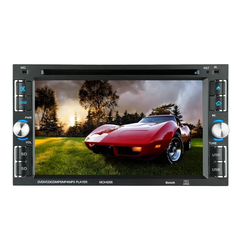 6,2 дюймов 2 Din автомобильный стерео dvd-плеер Bluetooth Радио USB/SD/FM