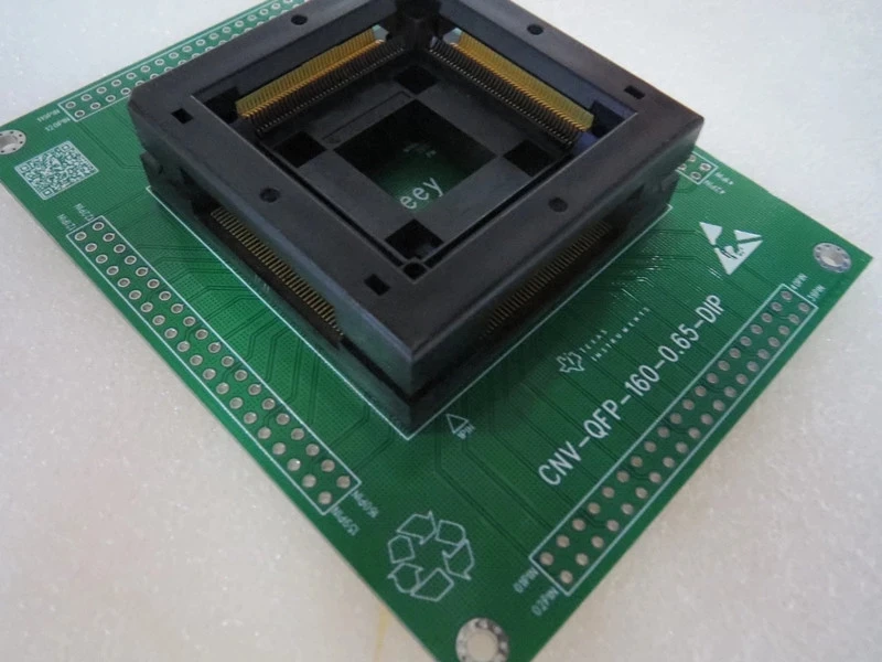 US $195.30 Original TI IC Test Seat CQFP160 TQFP160 Burning Programm QFP160DIP160 Socket Adapte 065MM