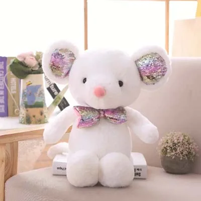 White Новая креативная милая кукла мышка Мягкие плюшевые игрушки мягкие животные маленькая мышка плюшевые куклы Детская игрушка подарок для девочек - Цвет: White