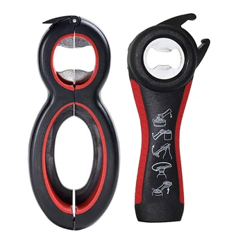 

Promotion--2 Pack Multi Jar Opener, 6 In 1 Magic Can Opener, 5 In 1 Jar Opener Bottle Opener Kitchen Tool For Weak Hand Elderly