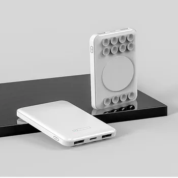 

2020 5V 2.1A Qi Wireless charger 5000mAh Power Bank Fast Charging Power bank With Suction Cup for iPhone 8 11 pro Samsung xiaomi