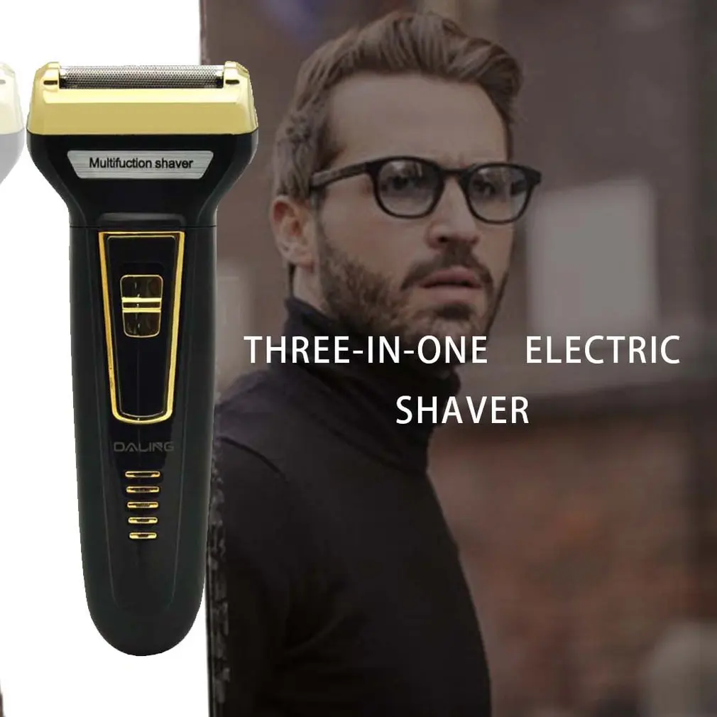 

3 In 1 Multifunctional Waterproof Men Electric Shaver Razor Portable Quick Charge Hair Trimmer Removal Device