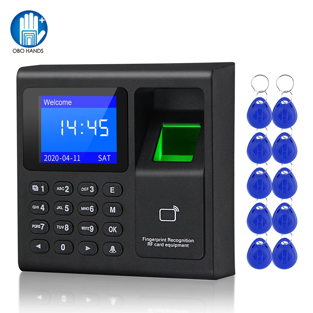 best smart door lock Biometric Fingerprint RFID Access Control Keypad System Electronic USB Time Clock Recorder Attendance Machine +10 Keyfobs Card digital door lock