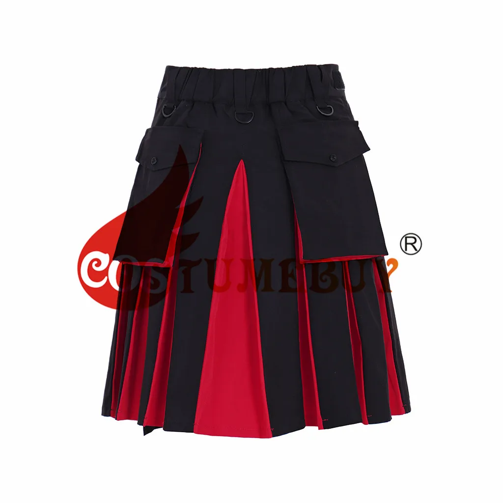Красный CostumeBuy Medival Мужская винтажная юбка для косплея платье ретро шотландский костюм юбка шотландский карман плиссированная юбка L920 - Цвет: Красный