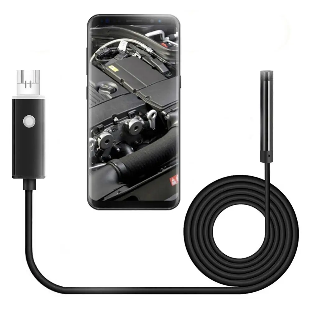 2 в 1 эндоскоп 5,5/7 мм бороскоп IP67 водонепроницаемая Инспекционная камера 480P 0.3Mp с USB микро адаптером для Android Phone PC - Цвет: 7.0 mm hard cable-b