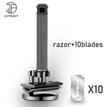 

Double Edge Safety Razor Manual Razor Classic Men's Shaving Razor Metal Handle 10 Blade Hair Removal Shaver Traditional Razor