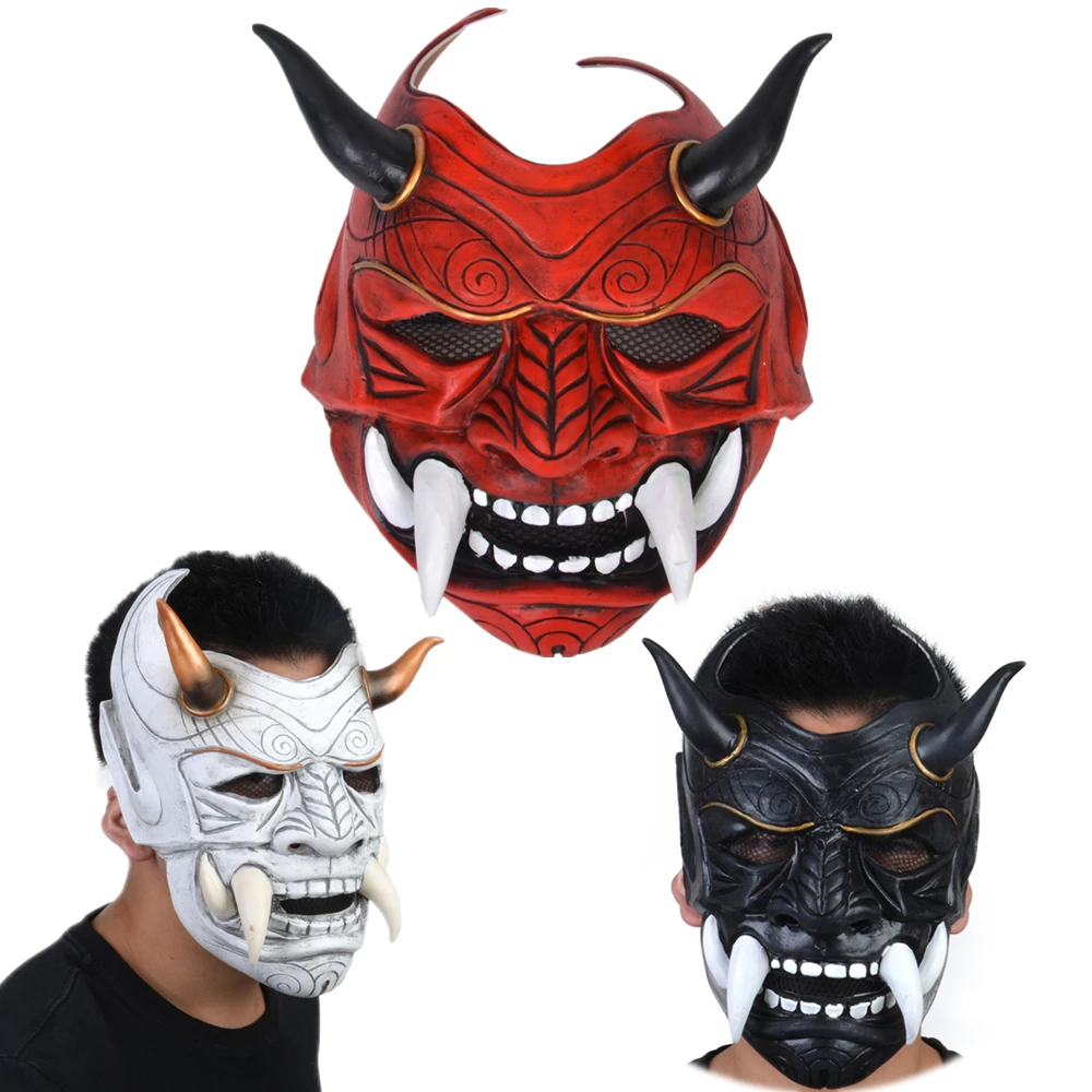 Japanese Scary Monster Halloween Cosplay Mask Hannya Demon Oni Samurai Noh Kabuki Prajna Devil