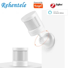 Alexa eco tuya alimentado por bateria inteligente sem fio wifi pir sensor de movimento detector sistema alarme em casa zigbee pir sensor