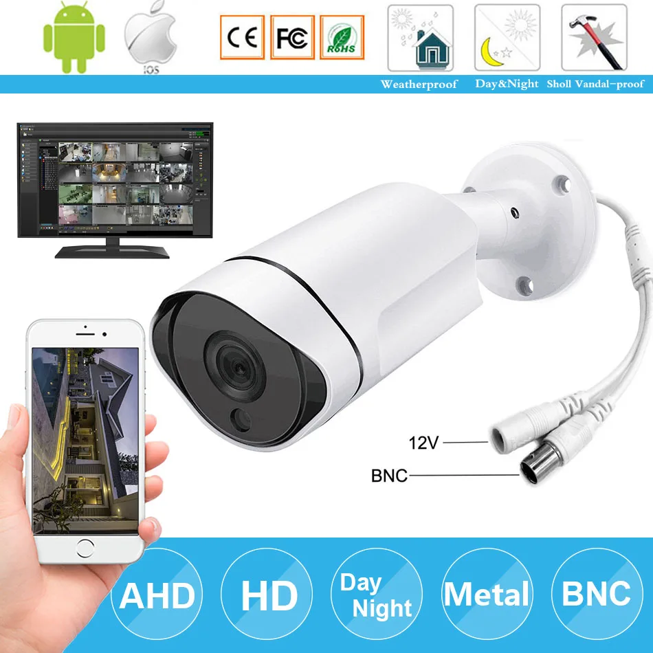 CCTV камеры видеонаблюдения HD Ночное видение ИК IR AHD Camera 1080P/4MP Full на открытом