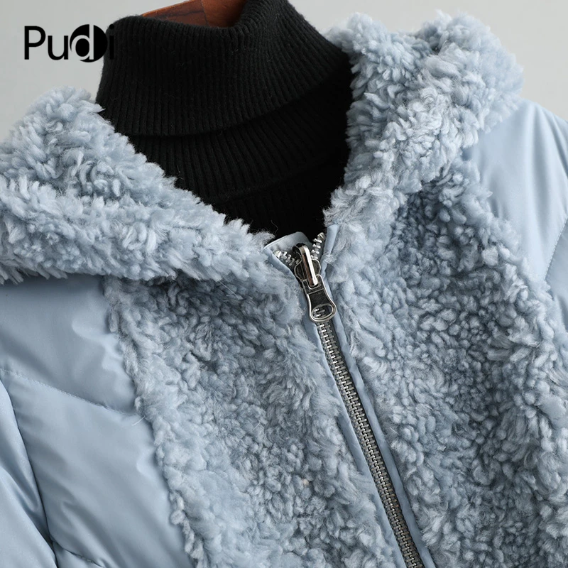 PUDI A59234, женская зимняя теплая куртка из полиэстера и натуральной шерсти с мехом, маленькое пальто из верблюжьего меха для девочек, Женская длинная куртка, пальто