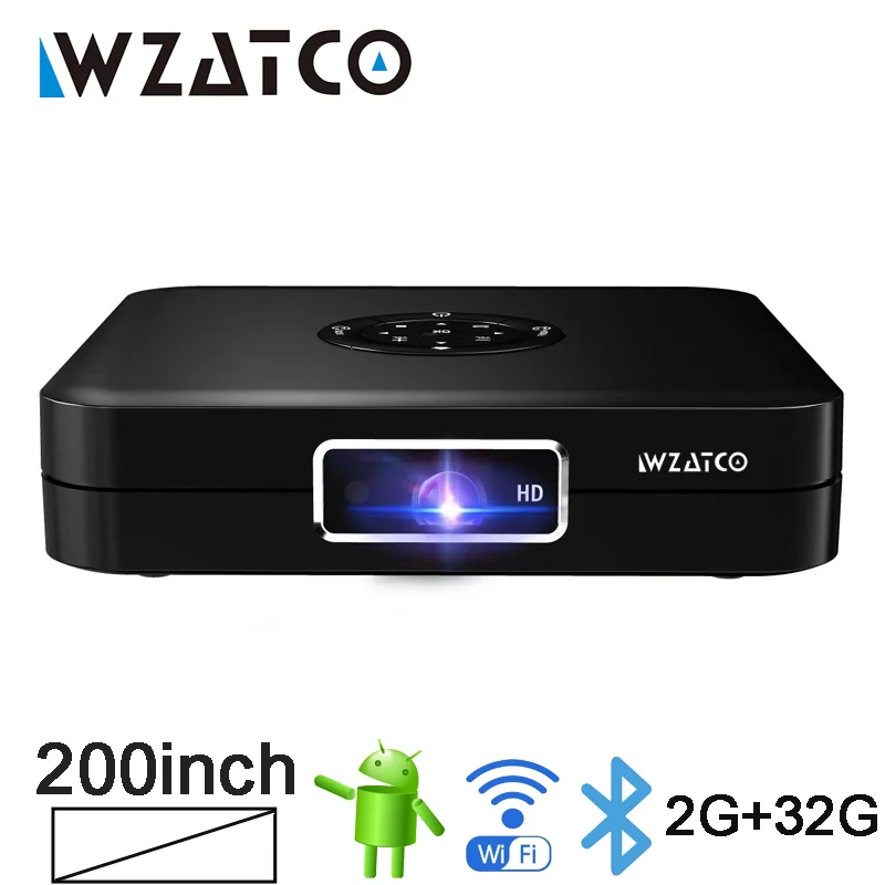 WZATCO D1 DLP Мини 3D проектор 32G Android 5G Wi Fi 300 дюймов луч LED Интеллектуальный Карманный