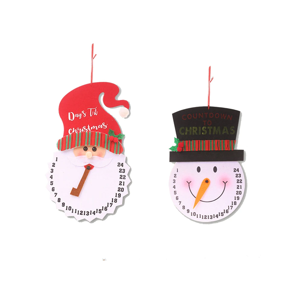Best 2019 New Non Woven Santa Claus Snowman Clock Lovely Christmas Advent Countdown Wall Calendars Holiday Hanging Decorations
