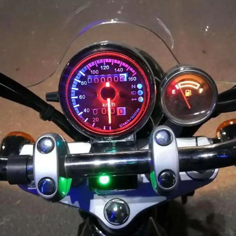 12 В Универсальный мотоцикл светодиодный Спидометр Одометр датчик с нейтральной передачей указатель поворота фары Индикатор