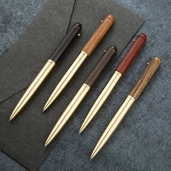 

1pcs Upscale Business Office Gift Stationery Ballpoint Pen Metal Wooden Rotate Signing Pen Fashion 0.5mm Office Writing Pens