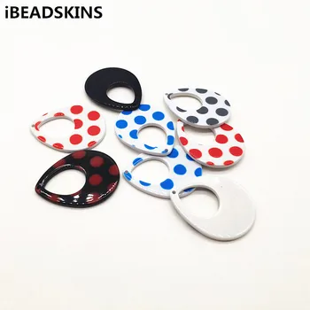 

New arrival! 50pcs 37x29mm acetic acid Polka dot drop shape charm for earrings accessories parts jewelry handmade making