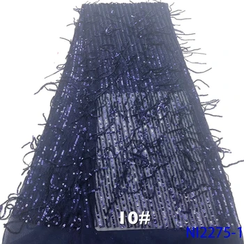 

French Sequins Lace Fabric 2019 Latest African Tulle Lace Fabric High Quality Nigerian Sequins Lace Embroidered Wedding Fabric