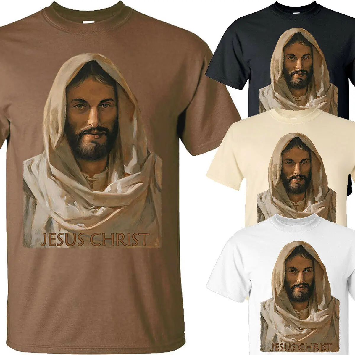 Большая скидка 2019 Забавные футболки с изображением Иисуса Христа христианская