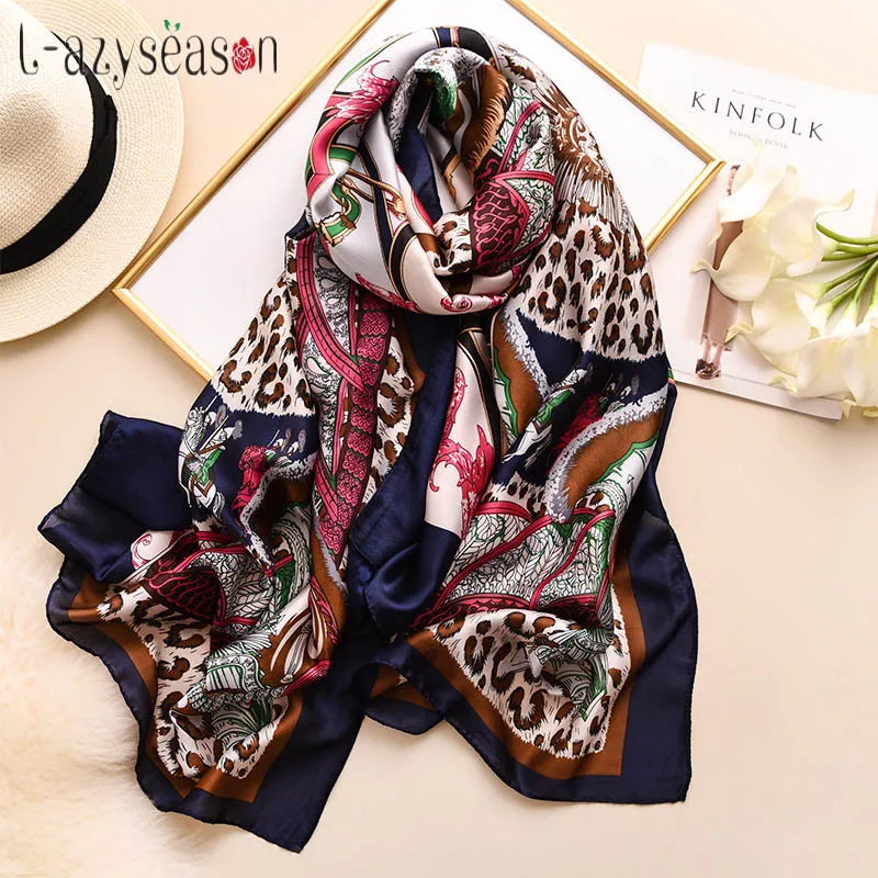 2019 Новый foulard femme Шелковый Хиджаб роскошный женский шарф бренд длинный платок для